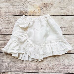 Crewcuts by J. Crew White Linen Skirt with Ruffle Girl’s Sz 6 7